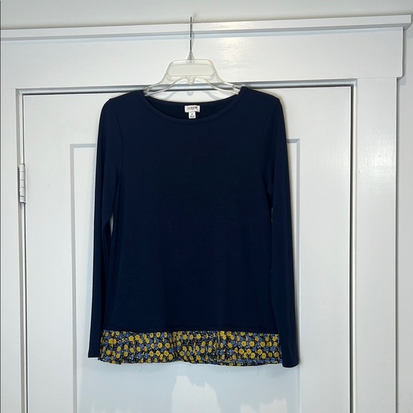J.Crew Blue and Yellow Long Sleeve Blouse size small. - Picture 1 of 5